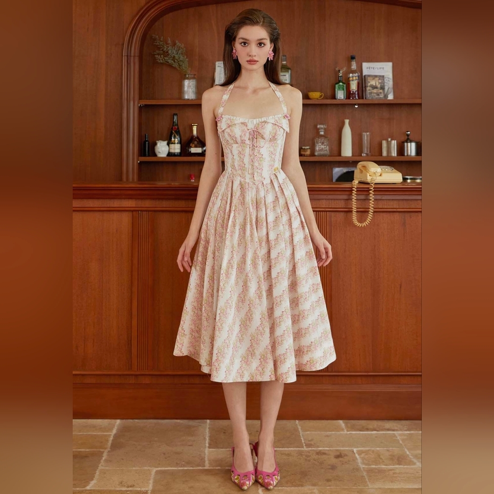 NWT Lacemade Tuscany Rose Corset Dress - Picture 3 of 14